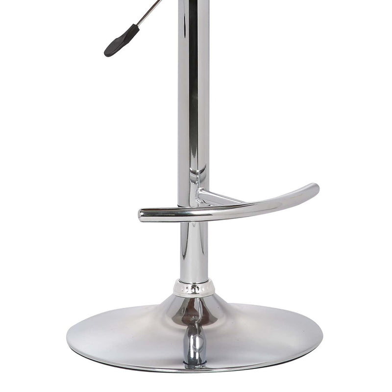 Butterfly Adjustable Height Swivel Black Faux Leather and Walnut Wood Bar Stool with Chrome Base - Furniture City (CA)l