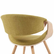 Butterfly Mid-Century Upholstered Dining Chair in Green and Patterned Oak Finish - Furniture City (CA)l