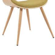 Butterfly Mid-Century Upholstered Dining Chair in Green and Patterned Oak Finish - Furniture City (CA)l