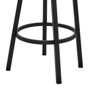 Bryant 30" Bar Height Swivel Bar Stool in Black Finish and Gray Faux Leather - Furniture City (CA)l
