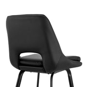 Carise Black Faux Leather and Black Metal Swivel 26" Counter Stool - Furniture City (CA)l