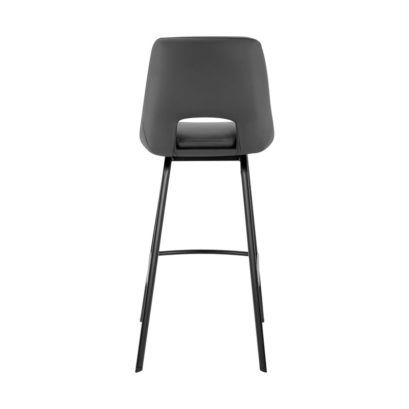 Carise Gray Faux Leather and Black Metal Swivel 26" Counter Stool - Furniture City (CA)l