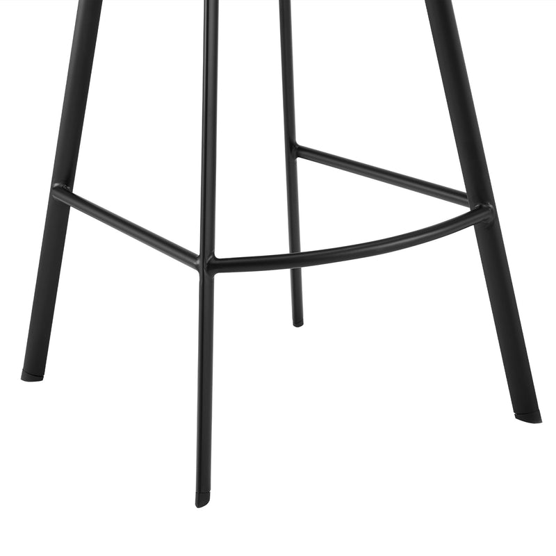 Carise Gray Faux Leather and Black Metal Swivel 30" Bar Stool - Furniture City (CA)l