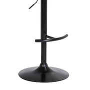 Calista Adjustable Bar Stool in Blue Fabric with Black Metal - Furniture City (CA)l
