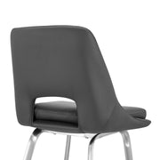 Carise Gray Faux Leather and Brushed Stainless Steel Swivel 30" Bar Stool - Furniture City (CA)l