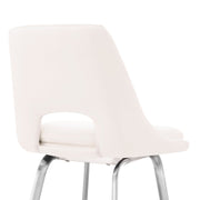 Carise White Faux Leather and Brushed Stainless Steel Swivel 26" Counter Stool - Furniture City (CA)l