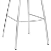 Carise White Faux Leather and Brushed Stainless Steel Swivel 26" Counter Stool - Furniture City (CA)l