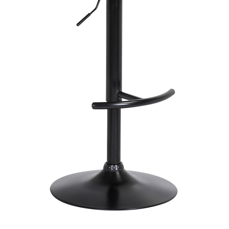 Calista Adjustable Bar Stool in Black Faux Leather with Golden Bronze and Black Metal - Furniture City (CA)l