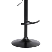 Calista Adjustable Bar Stool in Gray Faux Leather with Golden Bronze and Black Metal - Furniture City (CA)l