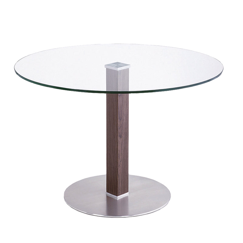 Café Brushed Stainless Steel Dining Table with Clear Glass - Furniture City (CA)l
