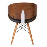 Cassie Mid-Century Dining Chair in Walnut Wood and Black Faux Leather - Furniture City (CA)l