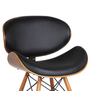 Cassie Mid-Century Dining Chair in Walnut Wood and Black Faux Leather - Furniture City (CA)l