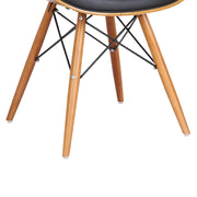 Cassie Mid-Century Dining Chair in Walnut Wood and Black Faux Leather - Furniture City (CA)l