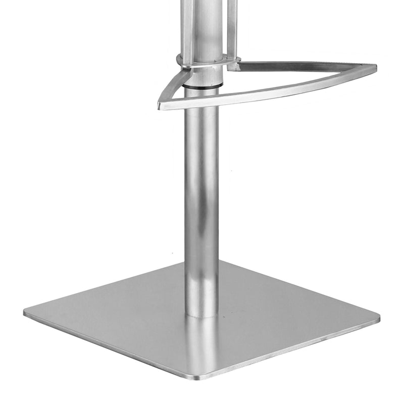 Café Adjustable Height Swivel Gray Faux Leather and Walnut Wood Bar Stool with Brushed Stainless Steel Base - Furniture City (CA)l