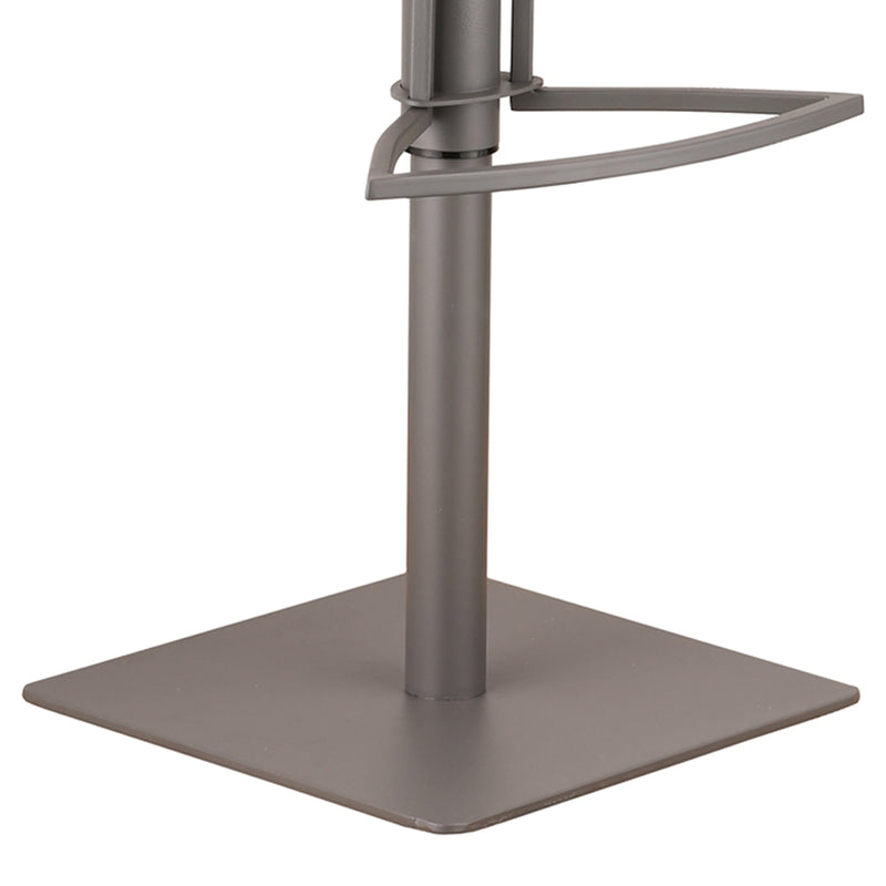 Café Adjustable Height Swivel Gray Faux Leather and Walnut Wood Bar Stool with Gray Metal Base - Furniture City (CA)l