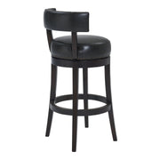 Corbin 26" Counter Height Swivel Onyx Faux Leather and Espresso Wood Bar Stool - Furniture City (CA)l