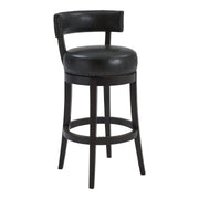Corbin 30" Bar Height Swivel Onyx Faux Leather and Espresso Wood Bar Stool - Furniture City (CA)l