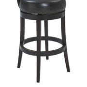 Corbin 30" Bar Height Swivel Onyx Faux Leather and Espresso Wood Bar Stool - Furniture City (CA)l
