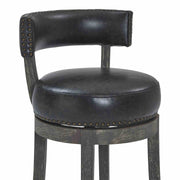 Corbin 26" Counter Height Swivel Onyx Faux Leather and American Gray Wood Bar Stool - Furniture City (CA)l