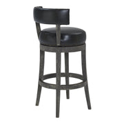 Corbin 30" Bar Height Swivel Onyx Faux Leather and American Gray Wood Bar Stool - Furniture City (CA)l