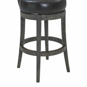 Corbin 30" Bar Height Swivel Onyx Faux Leather and American Gray Wood Bar Stool - Furniture City (CA)l