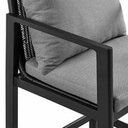 Cayman Outdoor Patio Counter Height Bar Stool in Aluminum with Gray Cushions - Furniture City (CA)l