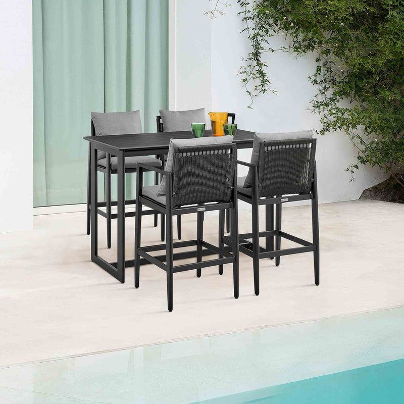 Cayman Outdoor Patio Bar Height Dining Table in Aluminum - Furniture City (CA)l