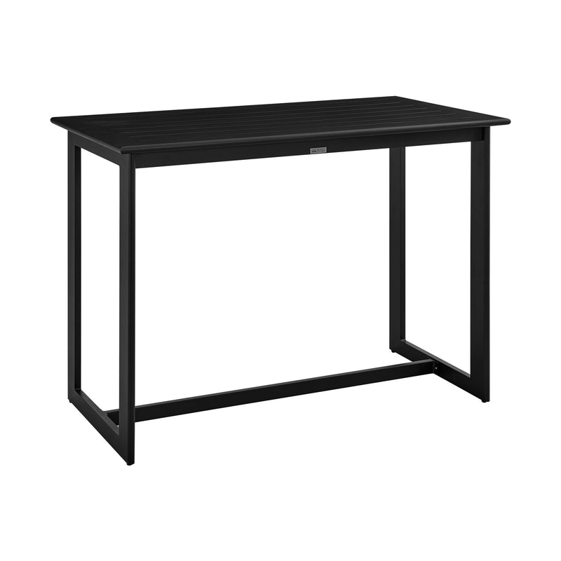 Cayman Outdoor Patio Counter Height Dining Table in Black Aluminum - Furniture City (CA)l