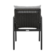 Cayman Outdoor Patio Dining Chairs with Arms in Aluminum with Gray Cushions - Set of 2 - Furniture City (CA)l