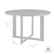 Cayman Outdoor Patio Round Dining Table in Aluminum - Furniture City (CA)l