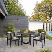 Cayman Outdoor Patio Round Dining Table in Aluminum - Furniture City (CA)l