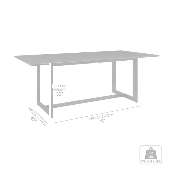 Cayman Outdoor Patio Dining Table in Aluminum