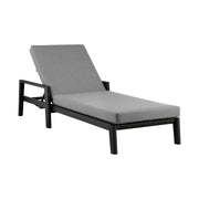 Cayman Outdoor Patio Adjustable Chaise Lounge Chair in Aluminum with Gray Cushions - Furniture City (CA)l