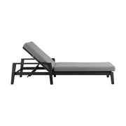 Cayman Outdoor Patio Adjustable Chaise Lounge Chair in Aluminum with Gray Cushions - Furniture City (CA)l