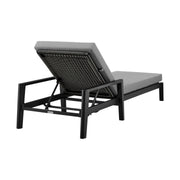 Cayman Outdoor Patio Adjustable Chaise Lounge Chair in Aluminum with Gray Cushions - Furniture City (CA)l