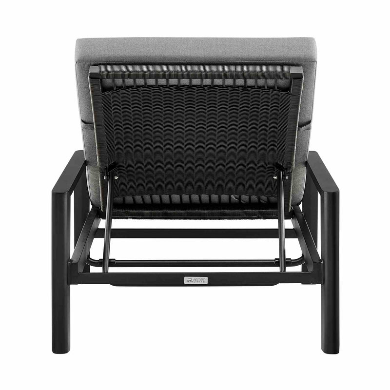 Cayman Outdoor Patio Adjustable Chaise Lounge Chair in Aluminum with Gray Cushions - Furniture City (CA)l