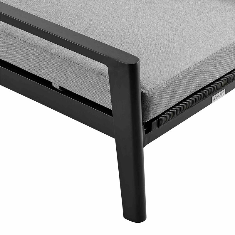 Cayman Outdoor Patio Adjustable Chaise Lounge Chair in Aluminum with Gray Cushions - Furniture City (CA)l