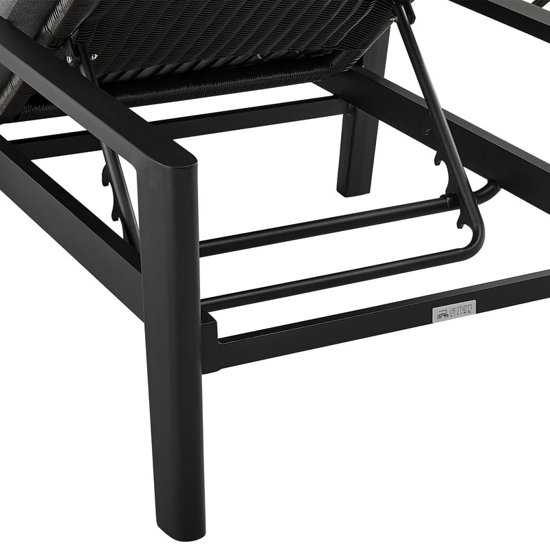 Cayman Outdoor Patio Adjustable Chaise Lounge Chair in Aluminum with Gray Cushions - Furniture City (CA)l
