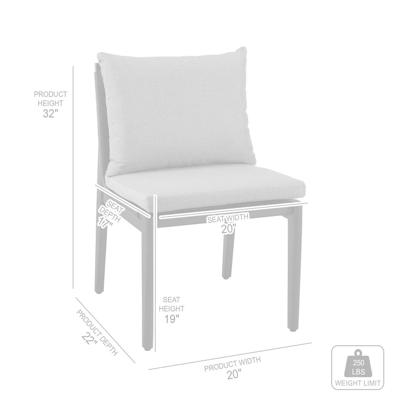 Cayman Outdoor Patio Dining Chairs in Aluminum with Gray Cushions - Set of 2 - Furniture City (CA)l
