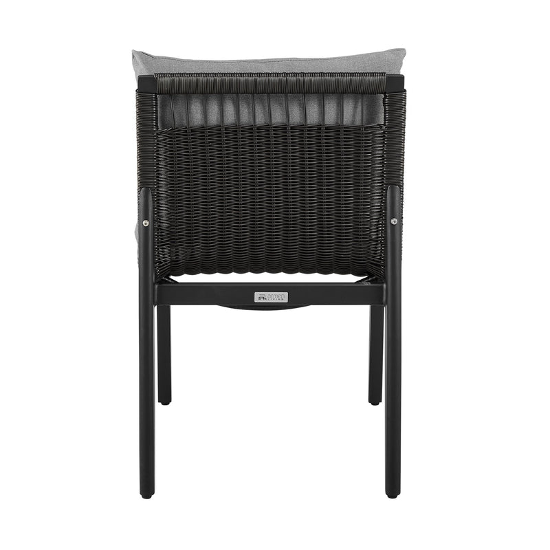 Cayman Outdoor Patio Dining Chairs in Aluminum with Gray Cushions - Set of 2 - Furniture City (CA)l