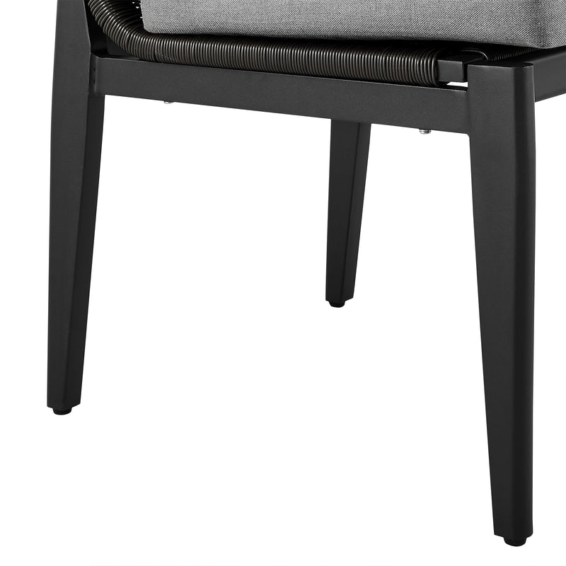 Cayman Outdoor Patio Dining Chairs in Aluminum with Gray Cushions - Set of 2 - Furniture City (CA)l