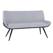 Coronado Contemporary Bench in Brushed Gray Powder Coated Finish and Gray Fabric - Furniture City (CA)l