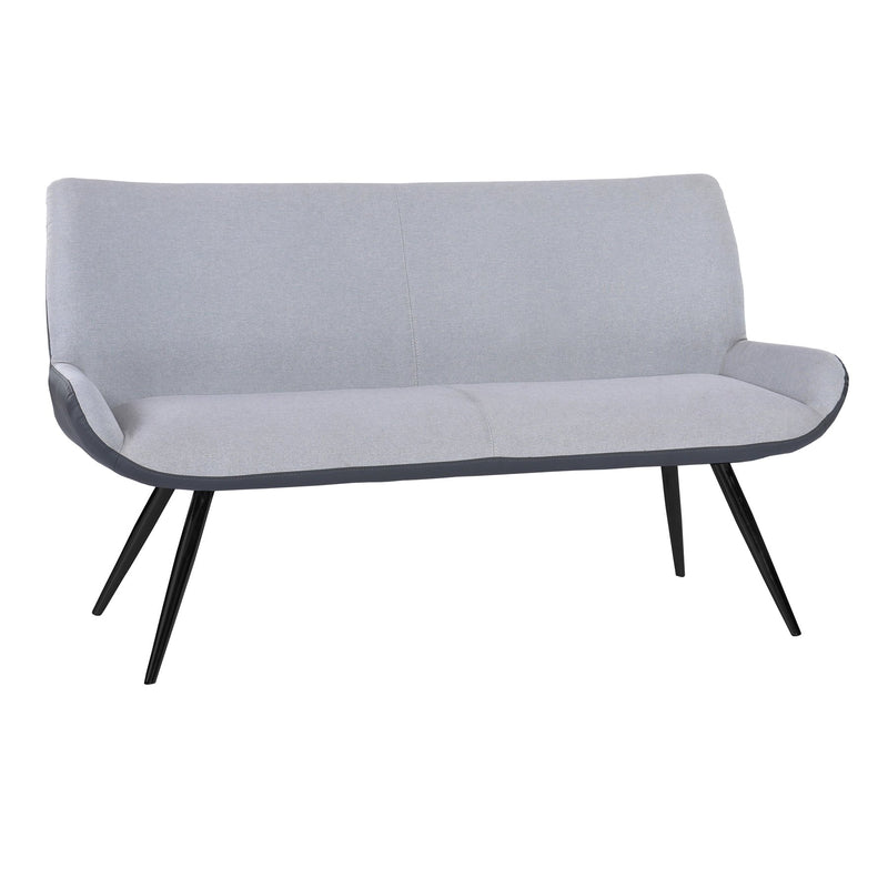 Coronado Contemporary Bench in Brushed Gray Powder Coated Finish and Gray Fabric - Furniture City (CA)l
