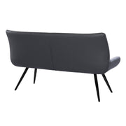 Coronado Contemporary Bench in Brushed Gray Powder Coated Finish and Gray Fabric - Furniture City (CA)l