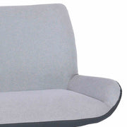 Coronado Contemporary Bench in Brushed Gray Powder Coated Finish and Gray Fabric - Furniture City (CA)l