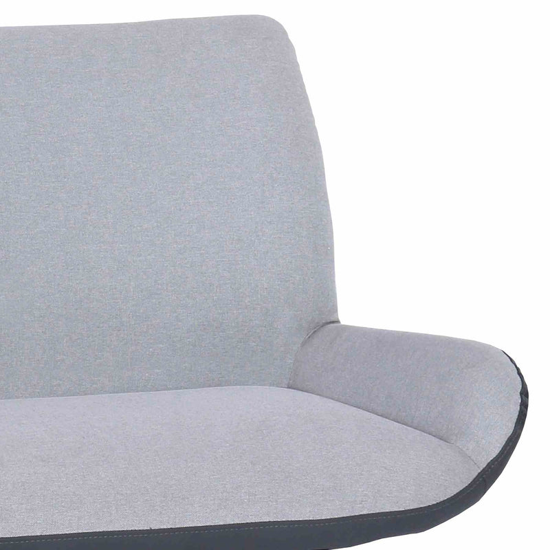 Coronado Contemporary Bench in Brushed Gray Powder Coated Finish and Gray Fabric - Furniture City (CA)l