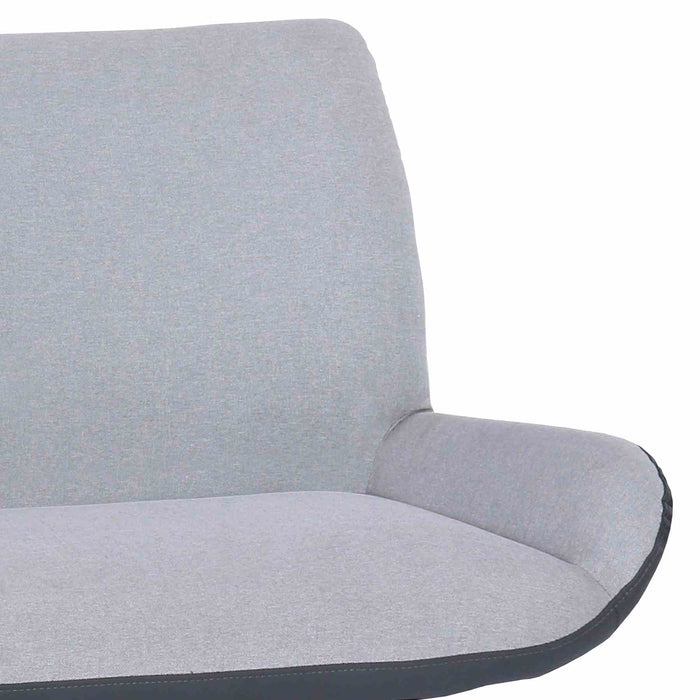 Coronado Contemporary Bench in Brushed Gray Powder Coated Finish and Gray Fabric