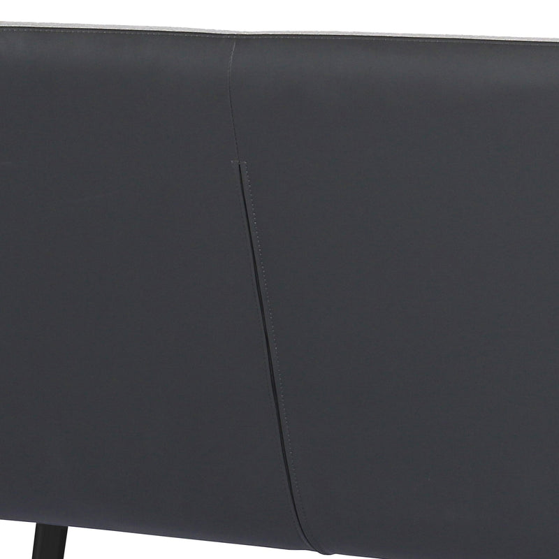 Coronado Contemporary Bench in Brushed Gray Powder Coated Finish and Gray Fabric - Furniture City (CA)l