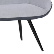 Coronado Contemporary Bench in Brushed Gray Powder Coated Finish and Gray Fabric - Furniture City (CA)l