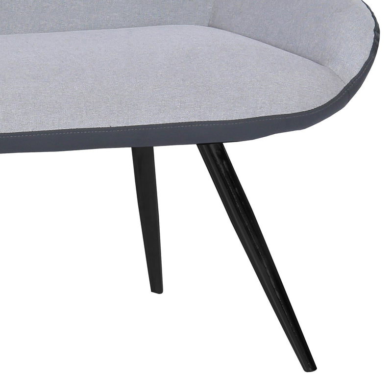Coronado Contemporary Bench in Brushed Gray Powder Coated Finish and Gray Fabric - Furniture City (CA)l